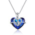 925 Sterling Silver Swarovski Crystals Heart Pendant Necklace Gift For Mom - onlyone