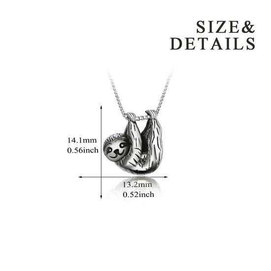 925 Sterling Silver Sloth Necklace - onlyone