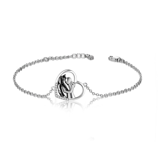 925 Sterling Silver Lucky Horse Bracelet for Her Love Heart Horse Chain Charm Bracelets - onlyone