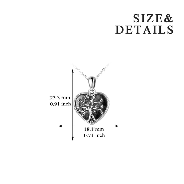 925 Sterling Silver Heart Tree Photo Locket Necklaces - onlyone