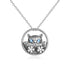 925 Sterling Silver Zirconia Cat Face Necklace - onlyone