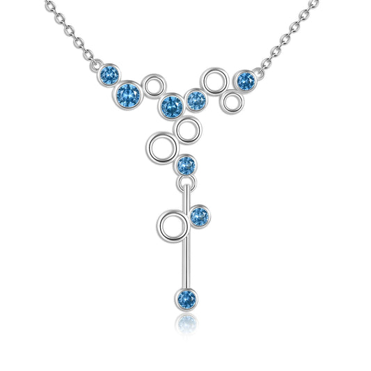 925 Sterling Silver Serotonin Molecule Necklace for Women - onlyone