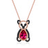 925 Sterling Silver Red Crystal Bear Pendant Necklace - onlyone