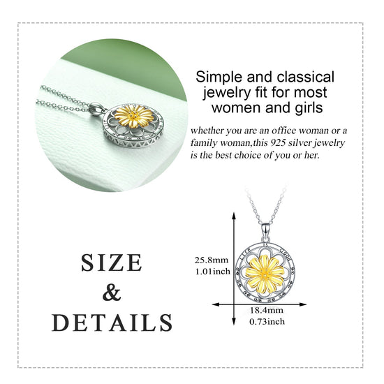 925 Sterling Silver Daisy Necklace - onlyone