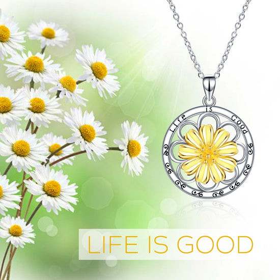 925 Sterling Silver Daisy Necklace - onlyone