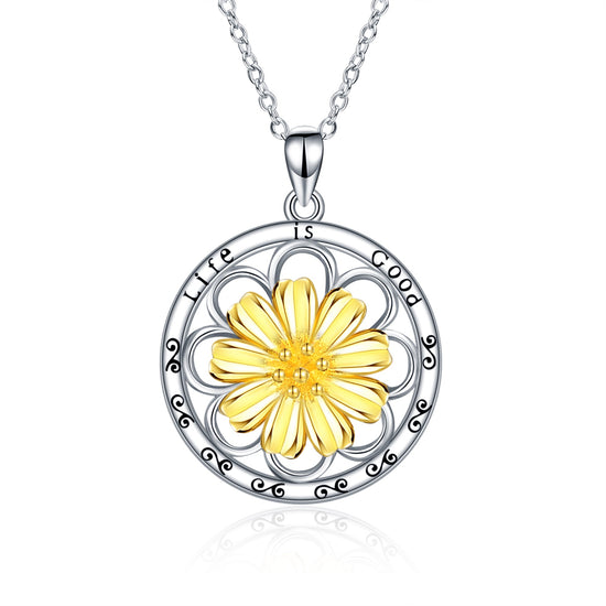 925 Sterling Silver Daisy Necklace - onlyone