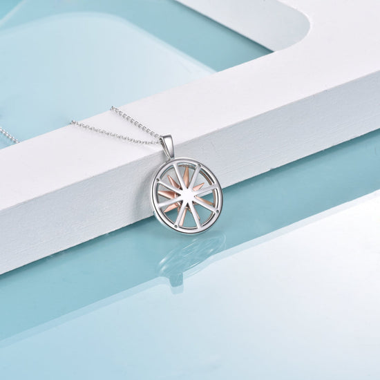 925 Sterling Silver Rotatable Compass Necklace - onlyone