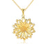 925 Sterling Silver Simple and Classical Gold Sunflower Necklace - onlyone