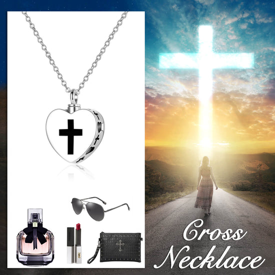 925 Sterling Silver Cross Urn Necklaces for Human Ashes of Love One Cremation Jewelry Gift - onlyone