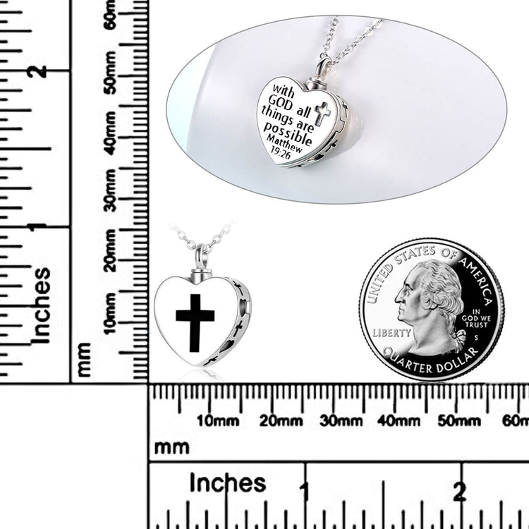 925 Sterling Silver Cross Urn Necklaces for Human Ashes of Love One Cremation Jewelry Gift - onlyone