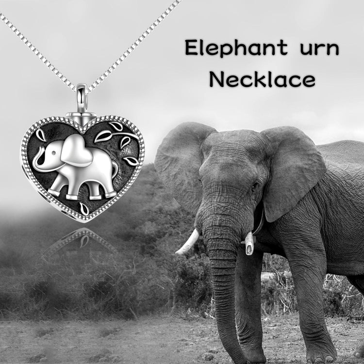 925 sterling silver elephant Urn box necklace Cremation Jewelry for Ashes - onlyone