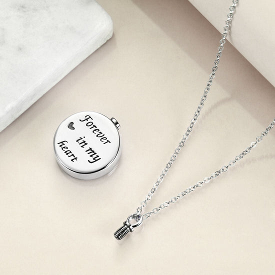 925 sterling silver Forever in my heart urn necklace Cremation Jewelry for Ashes - onlyone