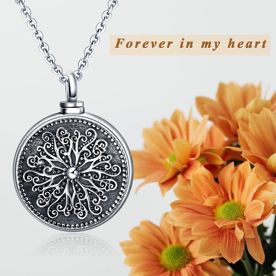 925 sterling silver Forever in my heart urn necklace Cremation Jewelry for Ashes - onlyone