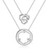 925 Sterling Silver Double Layer Rose Flower Necklace - onlyone