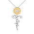 925 Sterling Silver Sunflower Faith Cross Necklace - onlyone