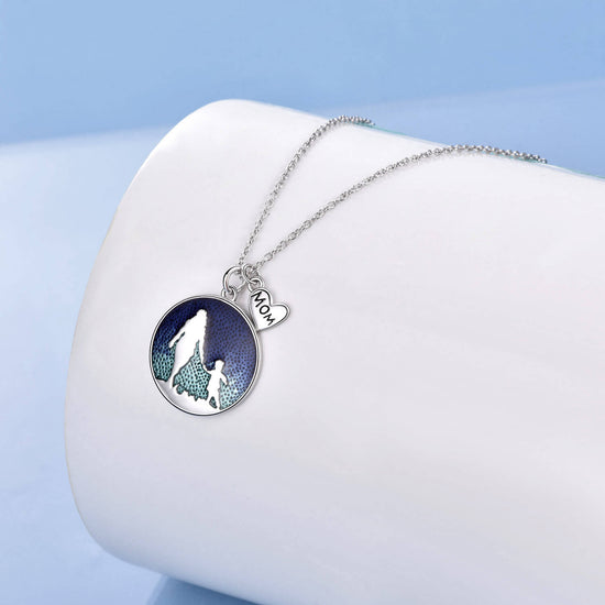 925 Sterling Silver Mom And Children Necklace - onlyone