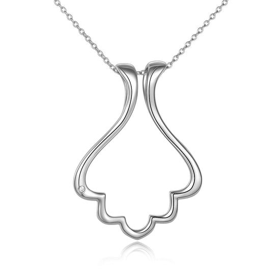 925 Sterling Silver Scallop Magic Ring Holder Necklace - onlyone