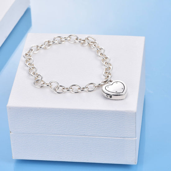 925 Sterling Silver Lock Bracelet - onlyone