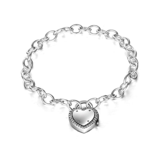 925 Sterling Silver Lock Bracelet - onlyone