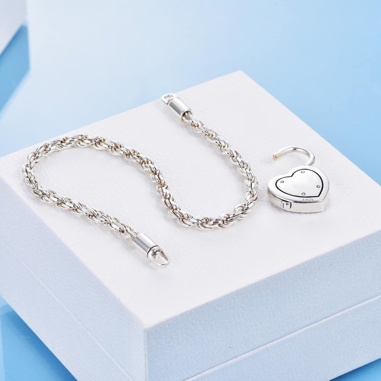 925 Sterling Silver Lock Bracelet - onlyone