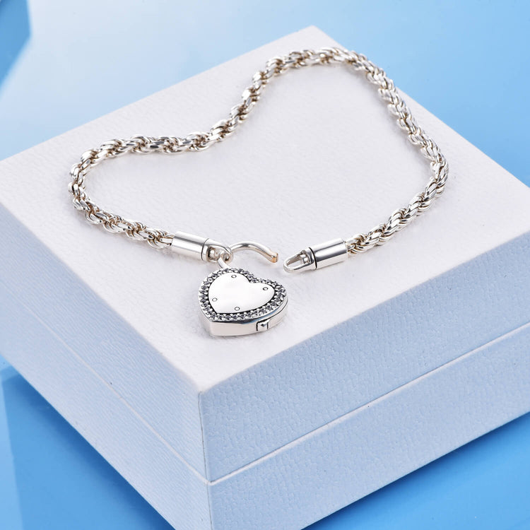 925 Sterling Silver Lock Bracelet - onlyone