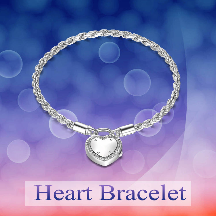 925 Sterling Silver Lock Bracelet - onlyone