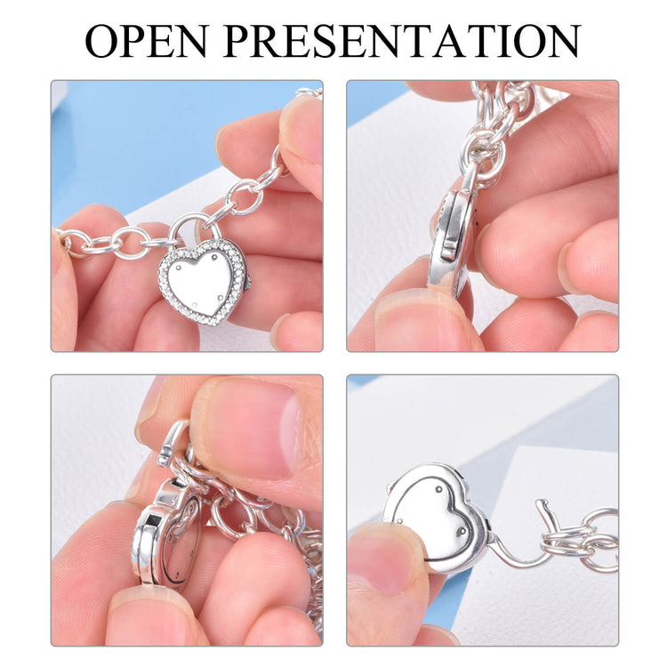 925 Sterling Silver Lock Bracelet - onlyone