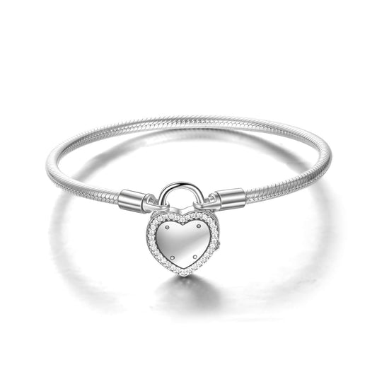 925 Sterling Silver Lock Bracelet - onlyone