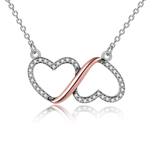 925 Sterling Silver Heart To Heart Necklace