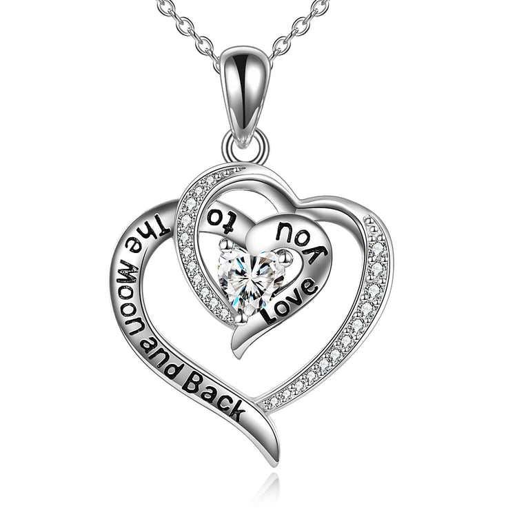 925 Sterling Silver Love Heart Pendant Necklace