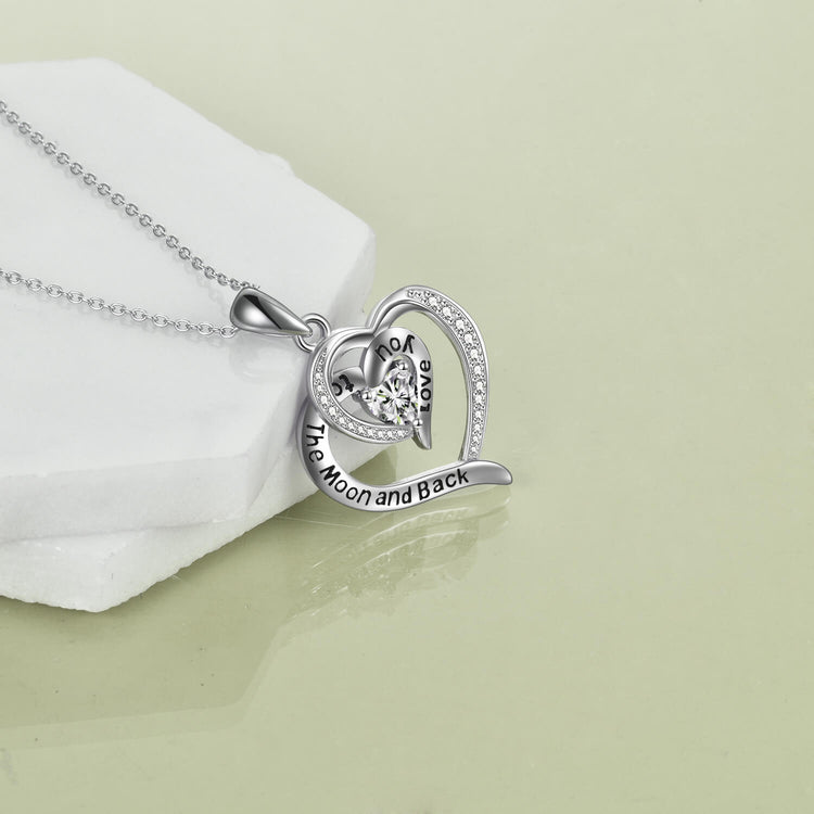 925 Sterling Silver Love Heart Pendant Necklace