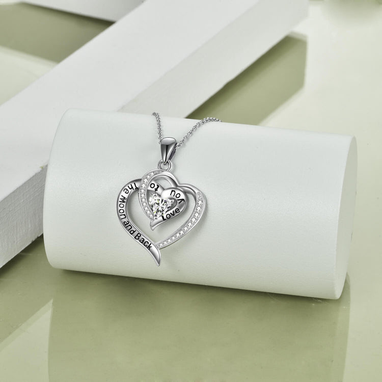 925 Sterling Silver Love Heart Pendant Necklace