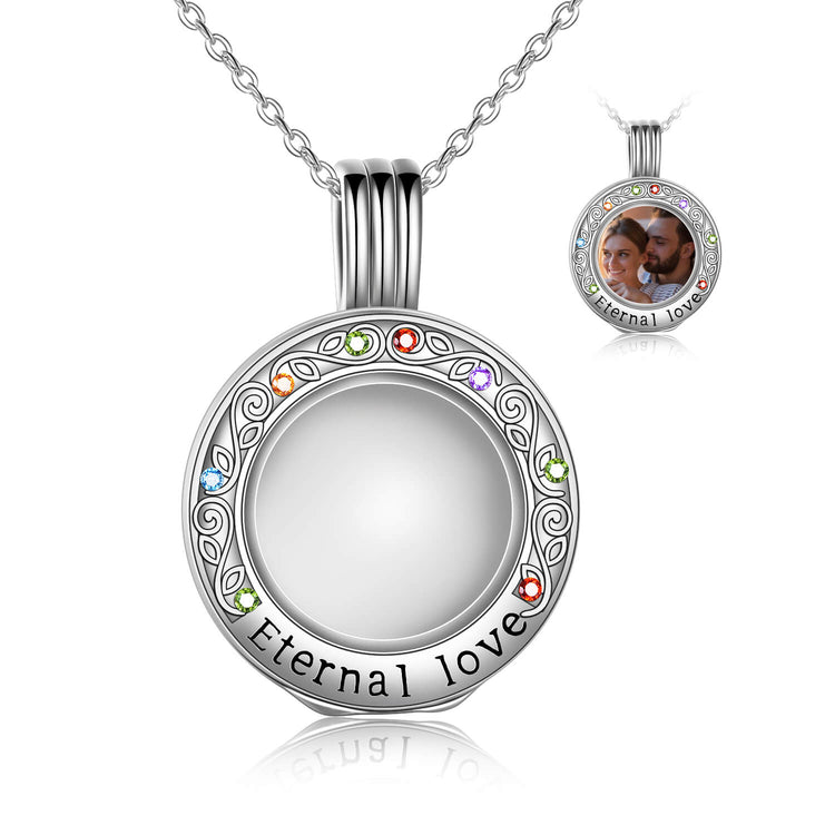 925 Sterling Silver Toughened Glass Photo Locket Pendant Necklace