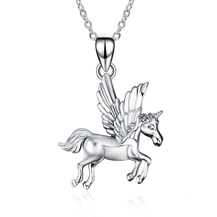 925 Sterling Silver Pegasus Pendant Necklace