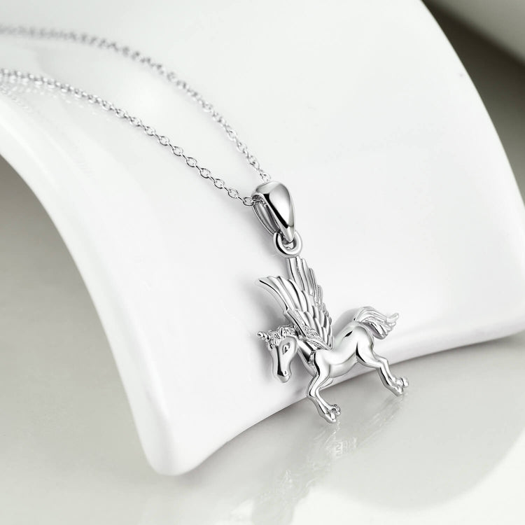 925 Sterling Silver Pegasus Pendant Necklace