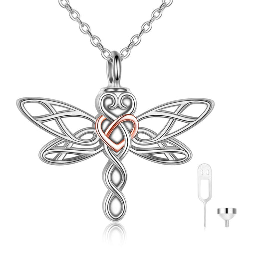 925 Sterling Silver Drongfly Urn Necklace For Ashes, Cremation Jewelry for Ashes