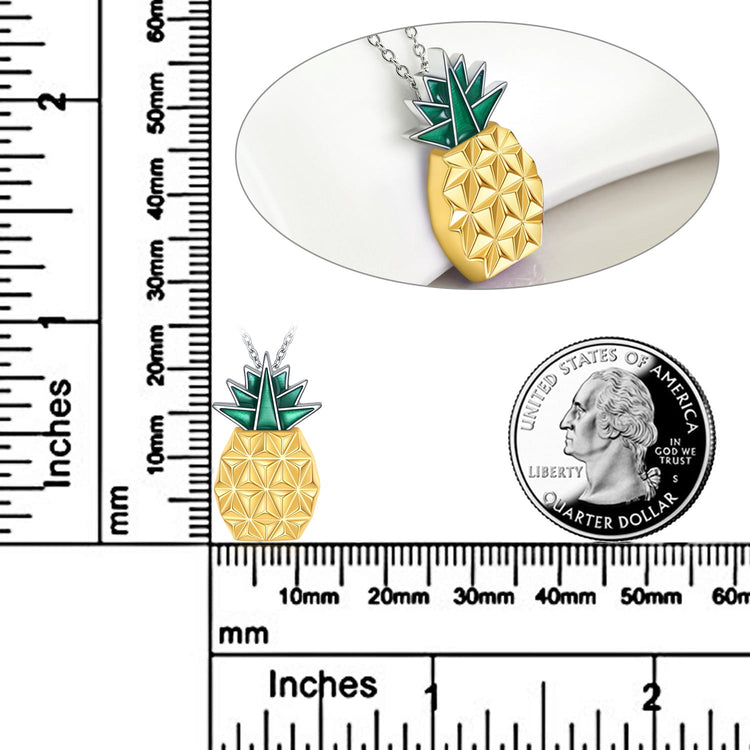 925 Sterling Silver Dangle Pineapple Earrings And Necklace