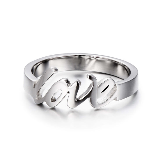 925 Sterling Silver Personalized Love Ring - onlyone