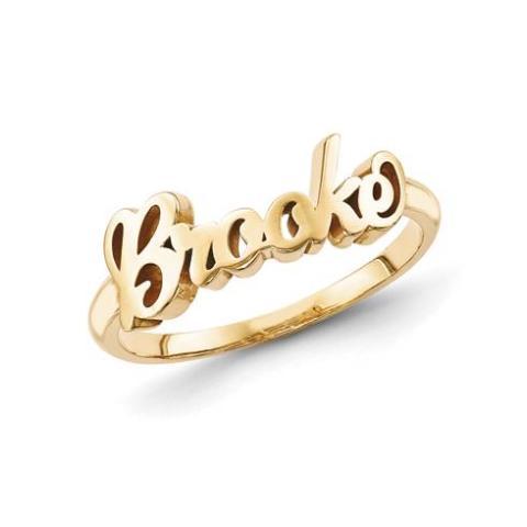 925 Sterling Silver Personalized Script Letters Name Ring Nameplate Ring - onlyone