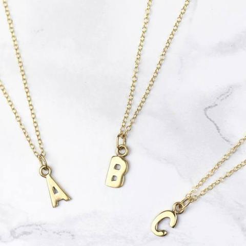 925 Sterling Silver Initial Letter Necklace - onlyone