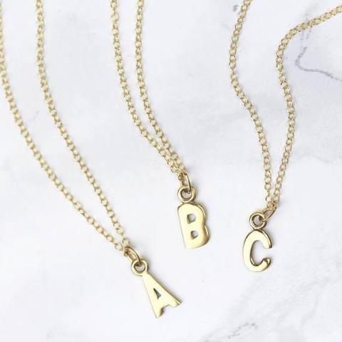 925 Sterling Silver Initial Letter Necklace - onlyone