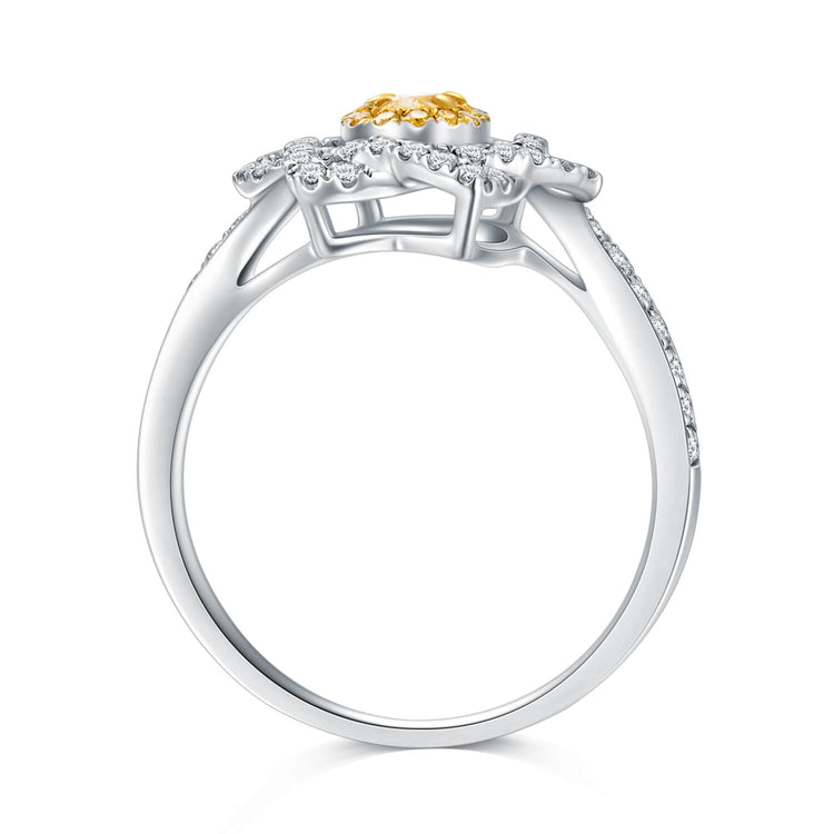 AU750 Hexagram Combination Yellow Diamond Ring