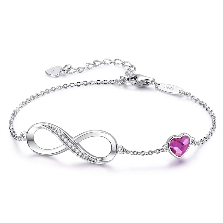 925 Sterling Silver Infinity Bracelet Adjustable Bracelet