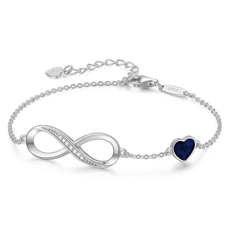 925 Sterling Silver Infinity Bracelet Adjustable Bracelet