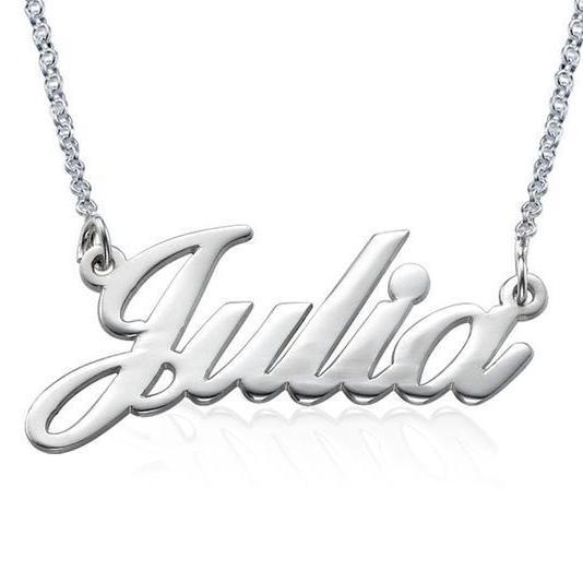 925 Sterling Silver Julia Custom Name Necklace Nameplate Necklace - onlyone