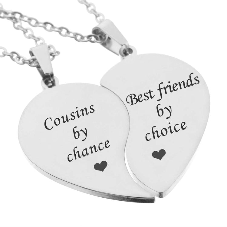 925 Sterling Silver BFF Necklace for 2-Split Valentine Heart Necklace