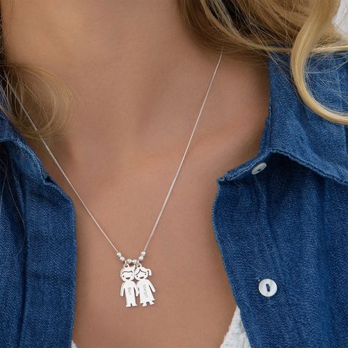 925 Sterling Silver Family Necklaces, Necklace With Kids Name - onlyone