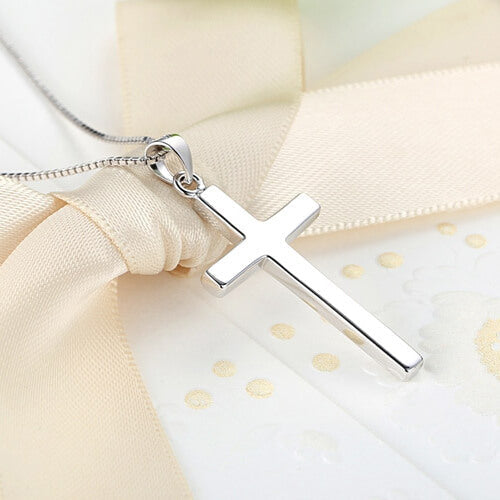 925 Sterling Silver Small Cross Pendant Necklace Cross Necklace For Women - onlyone