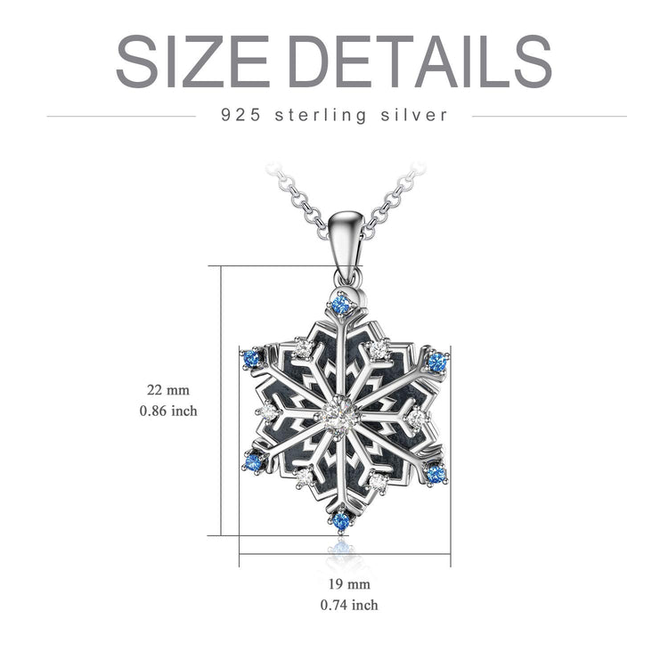 925 Sterling Silver Custom Snowflake Round Photo Locket Necklace