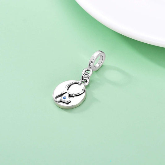 925 Sterling Silver Personalized Stethoscope Photo Charm